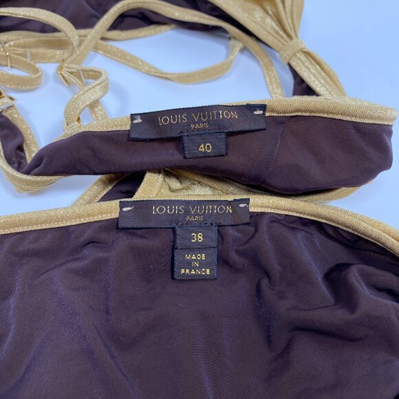 LOUIS VUITTON Gold Lurex S/S 2006 Bikini with Gold Charms - Picture 14 of 14